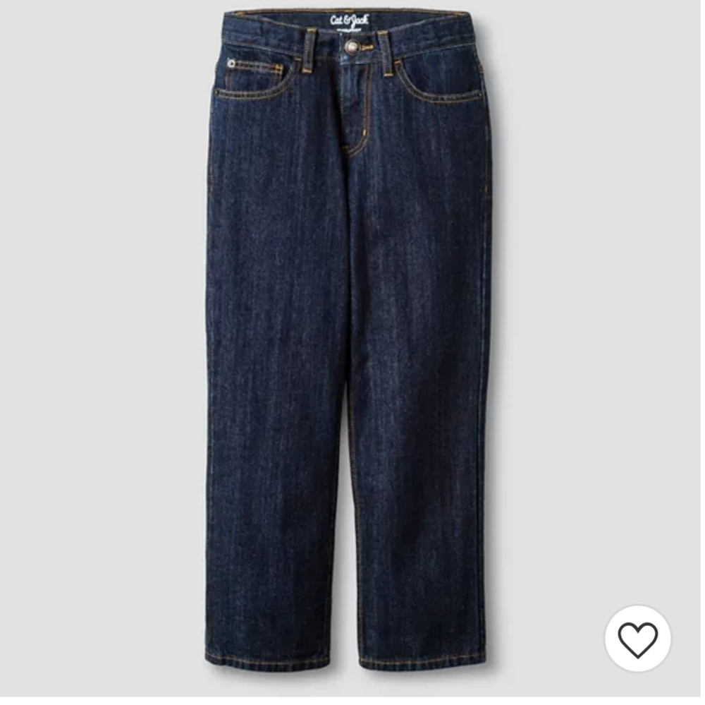 NWT Cat & Jack Relaxed Straight Jean's- 14 Husky